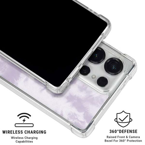 Purple and White Tie Dye Galaxy S25 Ultra Clear Case